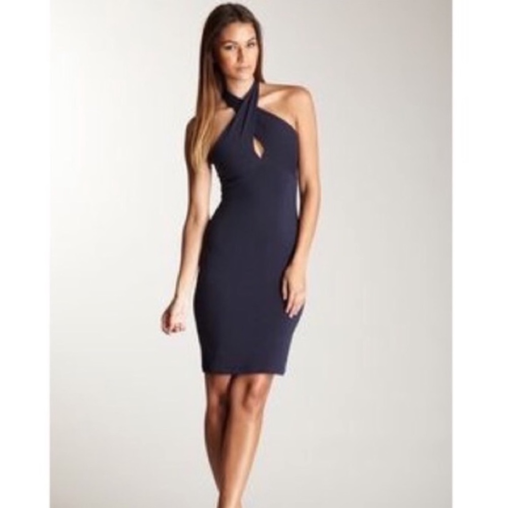 NWT American Apparel Rare Cotton Spandex Bandeau Convertible Pencil Dress NAVY S